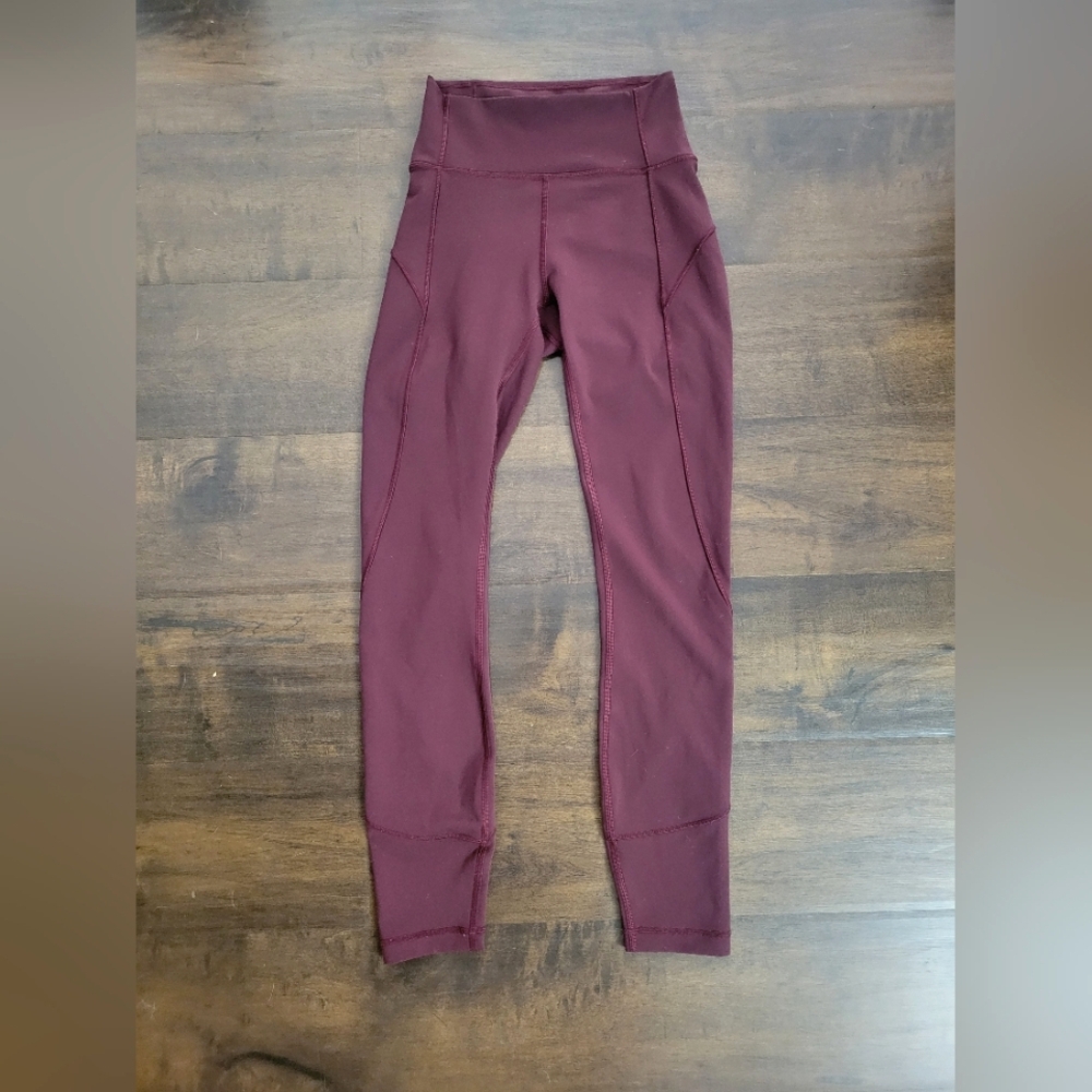 Lululemon In Movement 7/8 Tight Everlux 25" Leggings Plum Shadow Size 2